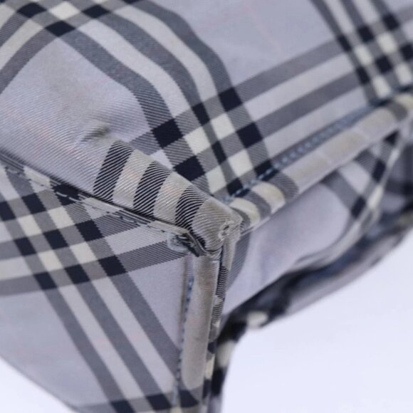 BURBERRY Nova Check Blue Label Hand Bag Nylon Blue Auth am6158 - Picture 5 of 16